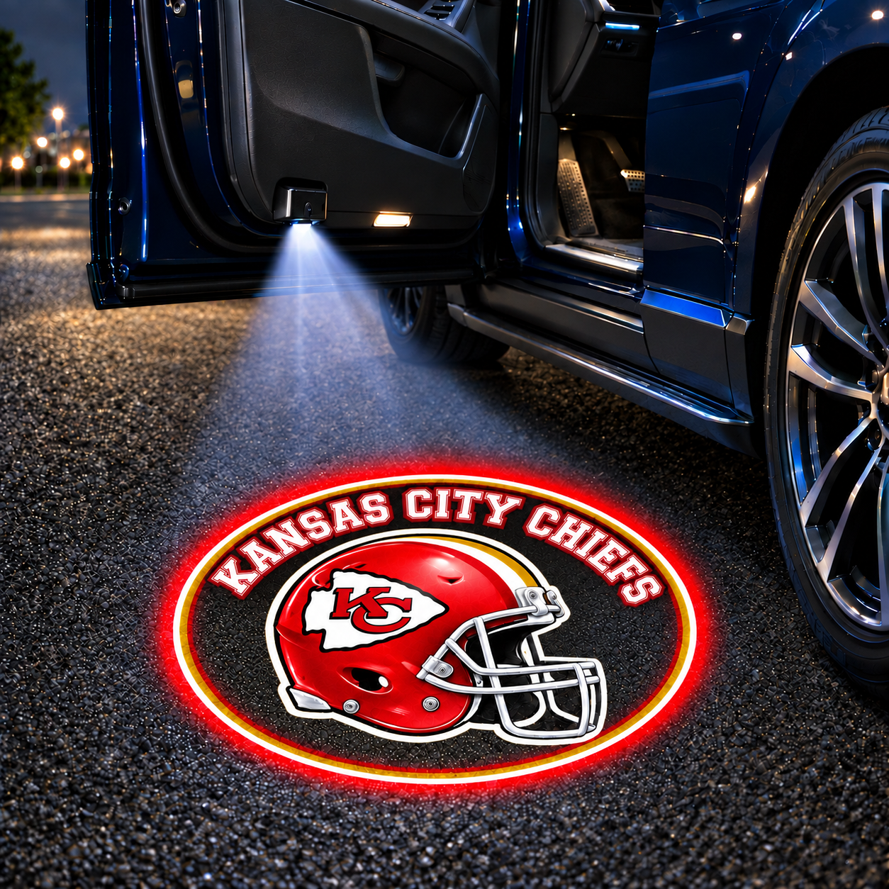 Vintage Football Helmet Car Door Projector Lights – Choose Your Team Style-HandPrint