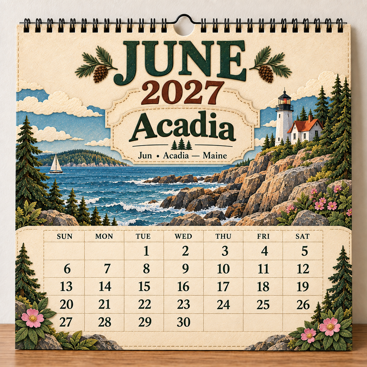 🎁 2027 America’s National Parks Wall Calendar-HandPrint