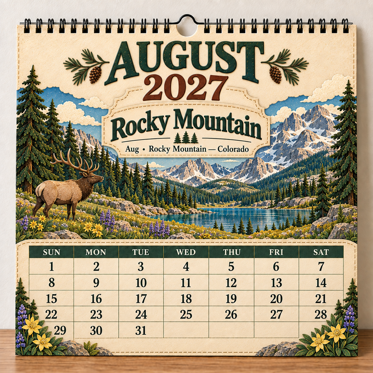 🎁 2027 America’s National Parks Wall Calendar-HandPrint