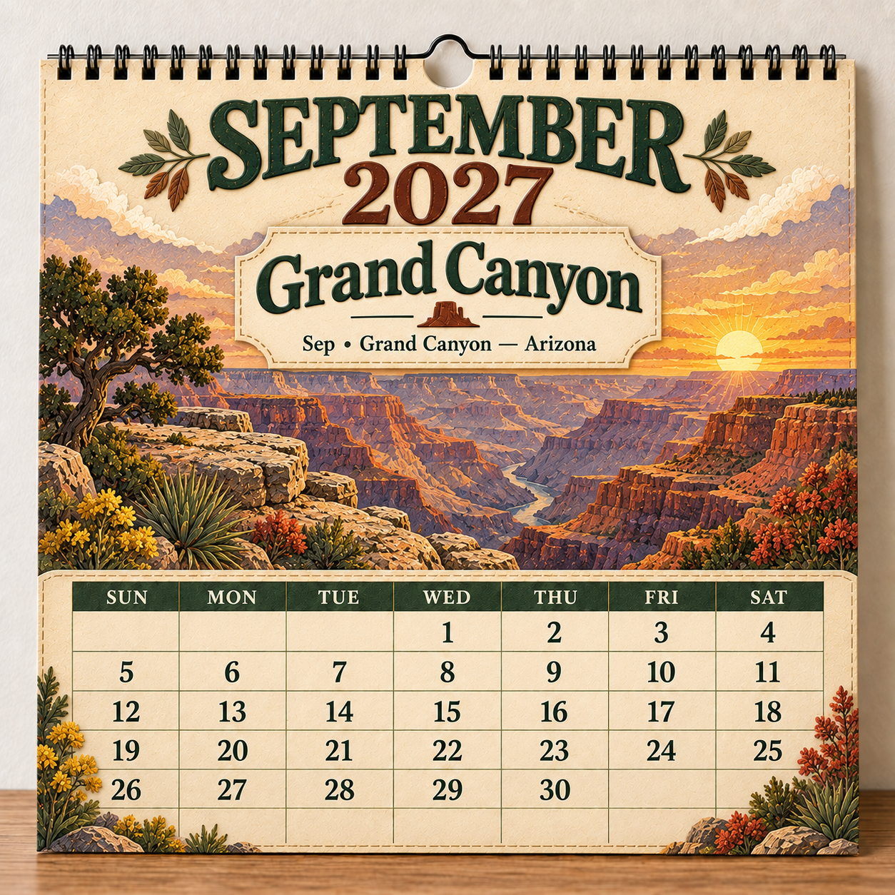 🎁 2027 America’s National Parks Wall Calendar-HandPrint