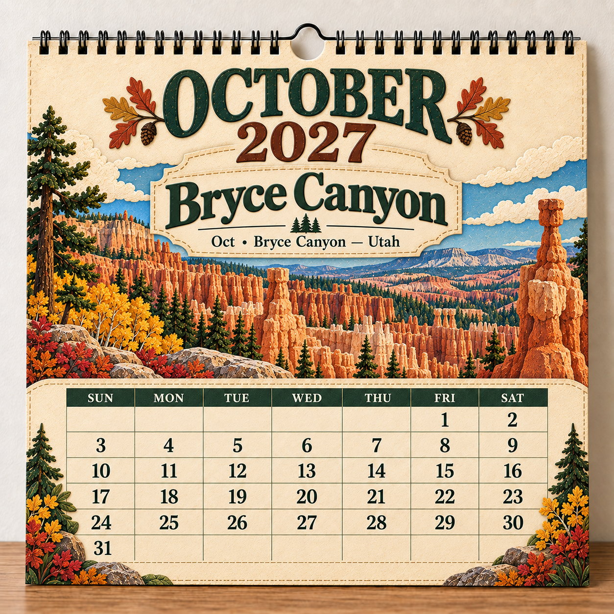 🎁 2027 America’s National Parks Wall Calendar-HandPrint