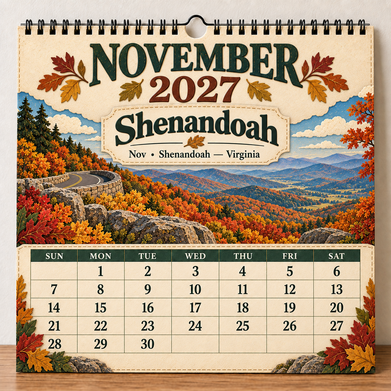 🎁 2027 America’s National Parks Wall Calendar-HandPrint