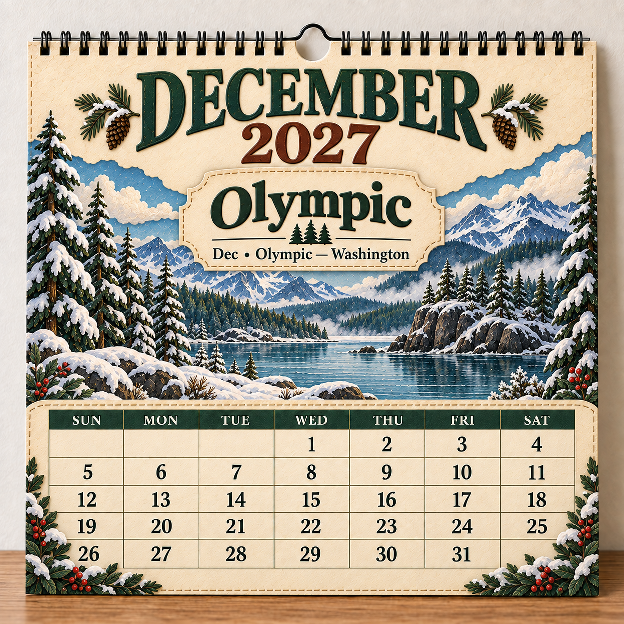 🎁 2027 America’s National Parks Wall Calendar-HandPrint