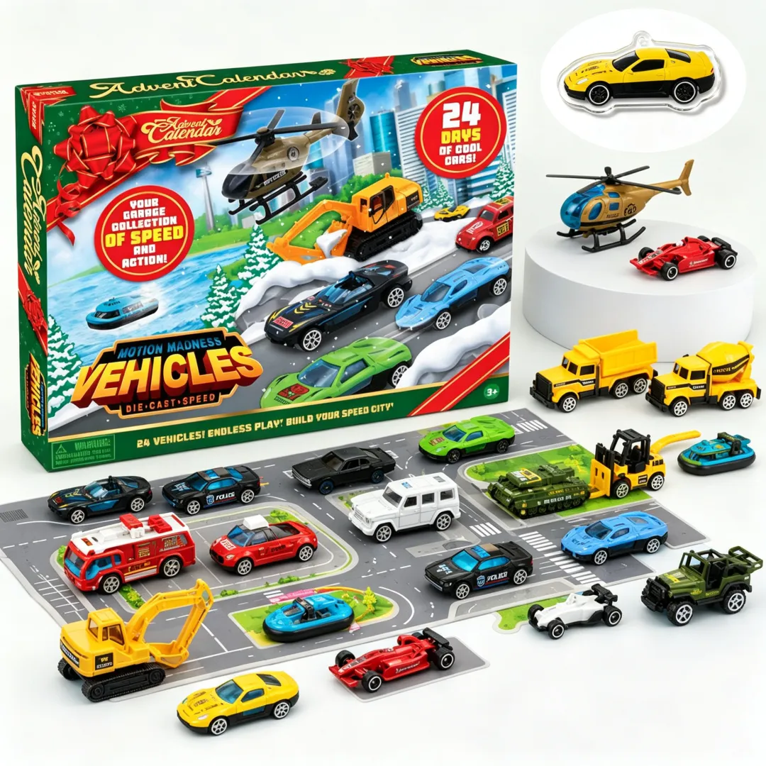 🚜Build the Fleet Collection 24-Day Vehicle Advent Calendar Series Christmas gifts-HandPrint