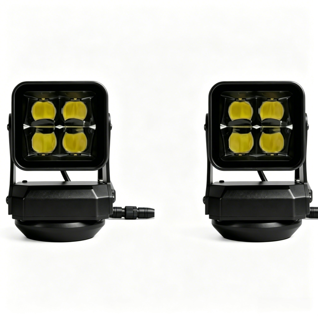 Remote Control Rotating LED Spotlight-360° Heavy-Duty Search Light for Vehicles & Marine Use-HandPrint