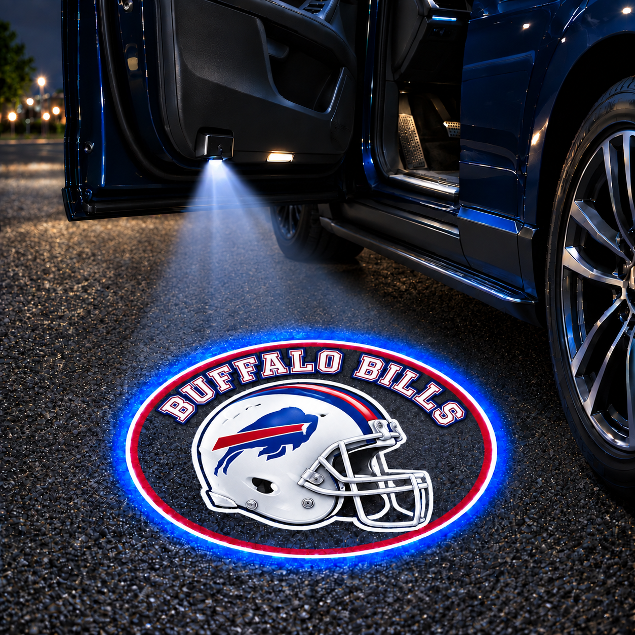 Vintage Football Helmet Car Door Projector Lights – Choose Your Team Style-HandPrint