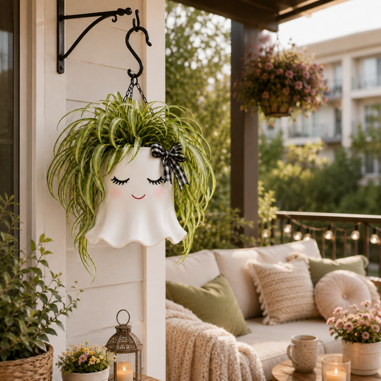 Cute Ghost Hanging Planter-HandPrint