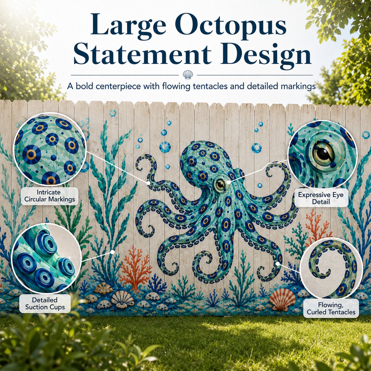 🔥 LAST DAY 49% OFF – 🐙Reusable Ocean Octopus Mural Stencil Set | Bring Plain Walls & Fences to Life with a Bold Underwater Scene 🌊🎨✨-HandPrint
