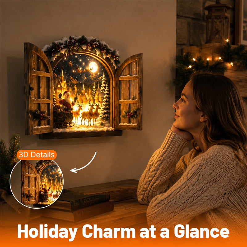 Christmas Window Village Decor-HandPrint
