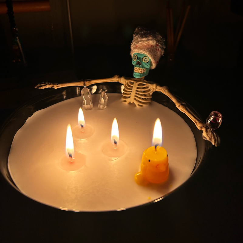 Spooky Skeleton Bathing Candle-HandPrint