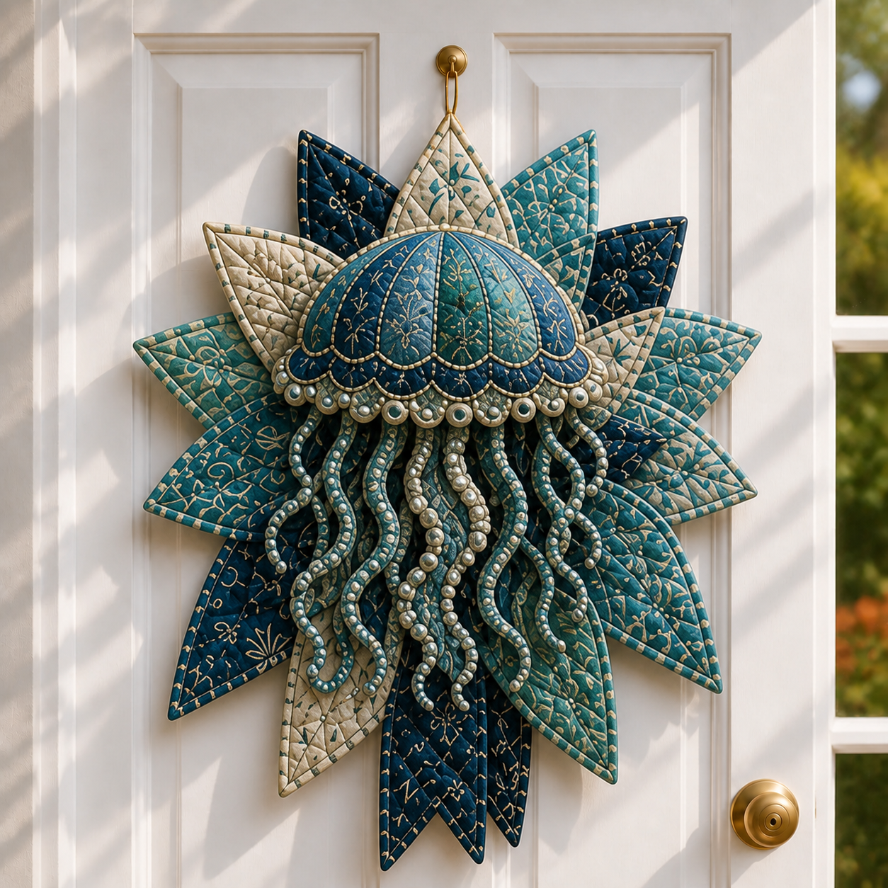 ⏳ Last Day 49% OFF – 🌊 Coastal Quilted Ocean Wreath DIY Sewing Kit-HandPrint