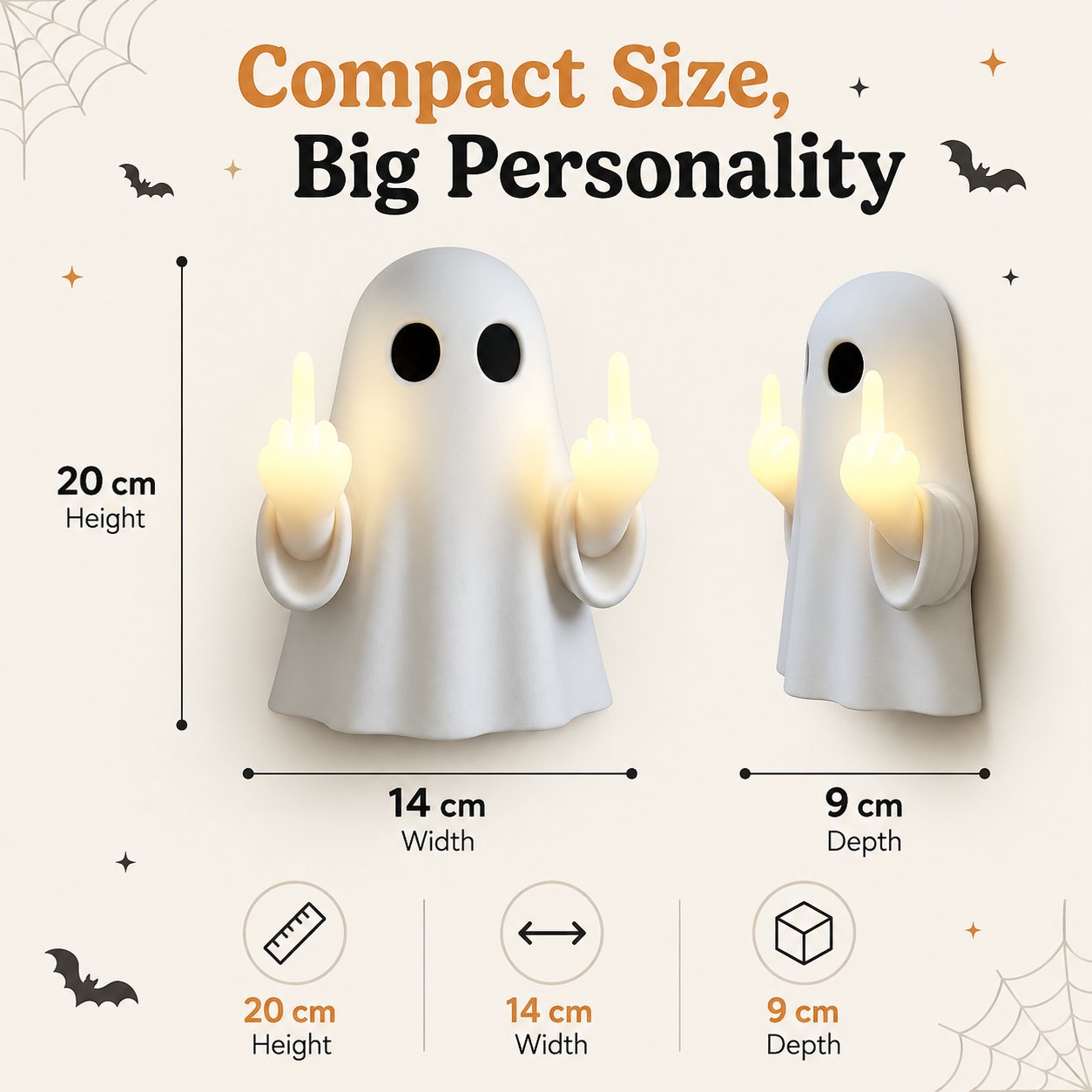 👻 MEGA-HALLOWEEN-VERKAUF 50 % RABATT – Lustiges Mittelfinger-Geister-Nachtlicht 🖕-HandPrint