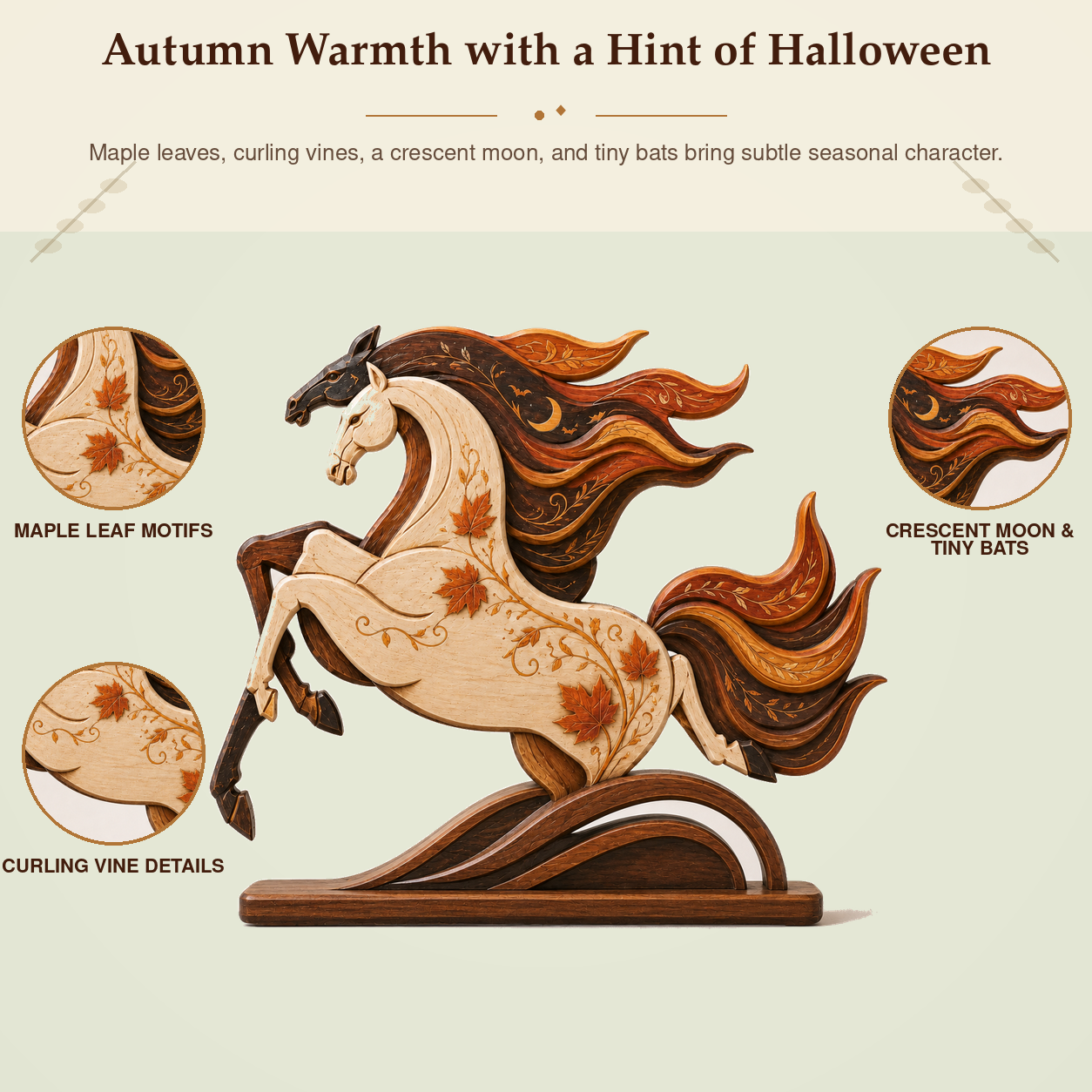 Autumn Moon Gallop Horse Figurine-HandPrint
