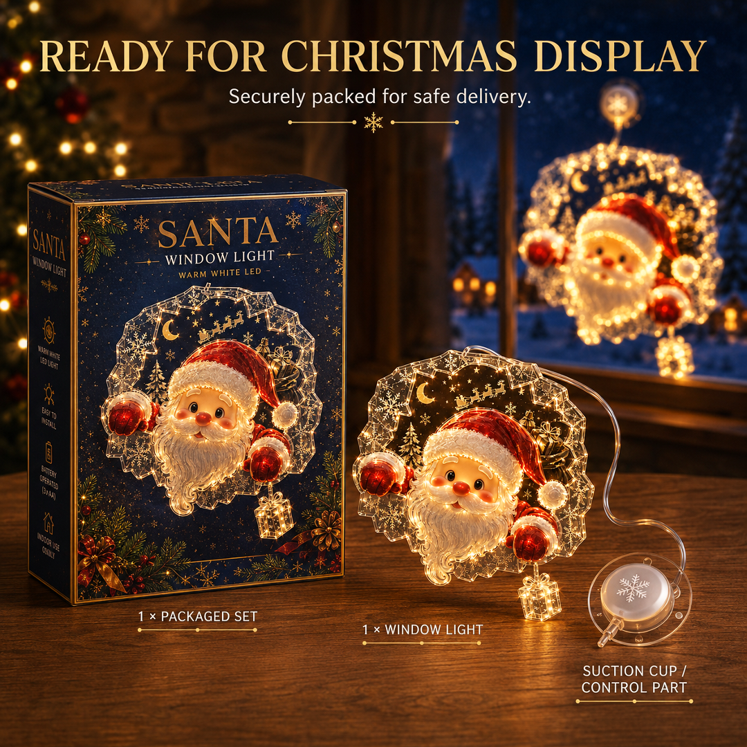 🔥Limited time 70% OFF -✨🎄Christmas Suction Cup Window Light – Light-Up Festive Window Scene-HandPrint