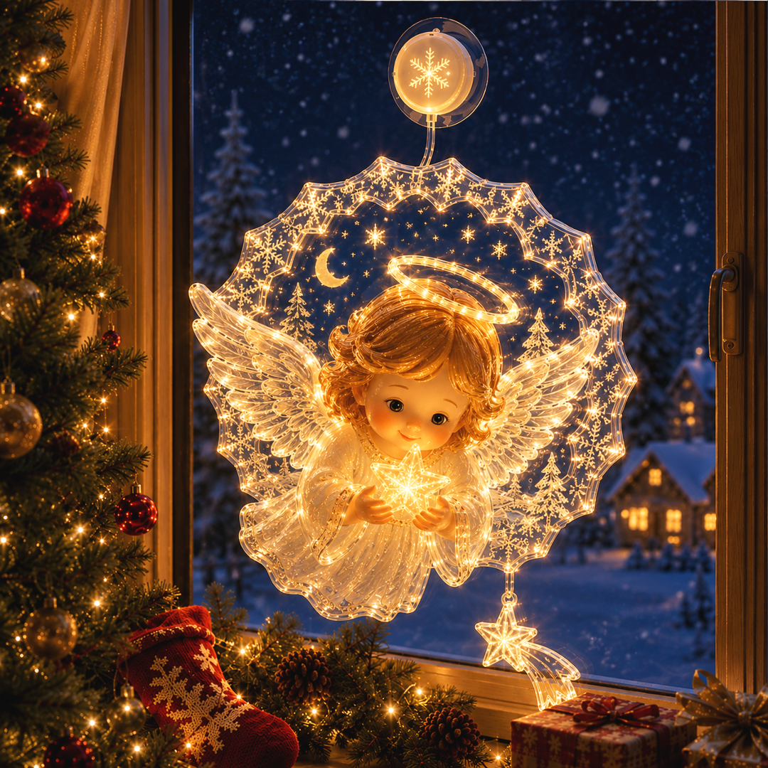 🔥Limited time 70% OFF -✨🎄Christmas Suction Cup Window Light – Light-Up Festive Window Scene-HandPrint