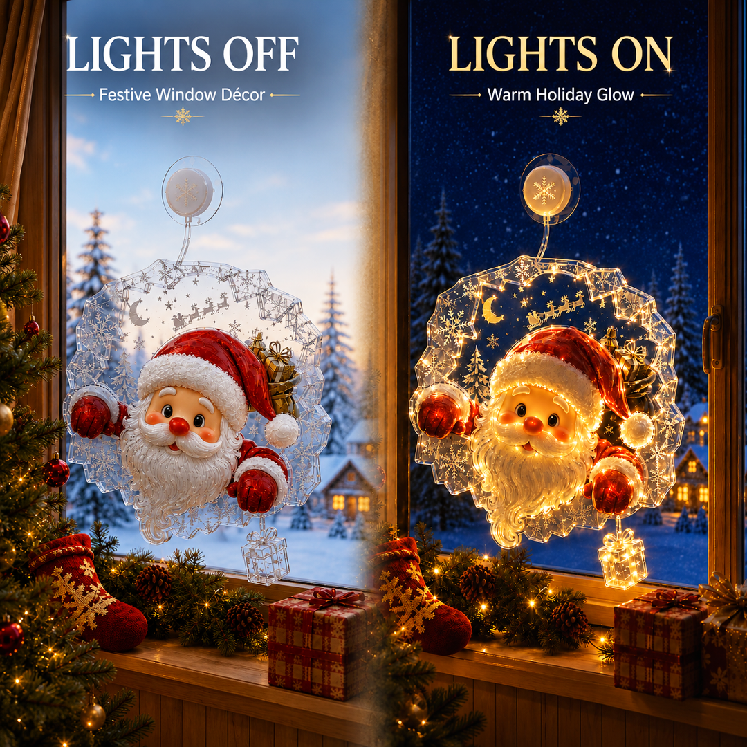 🔥Limited time 70% OFF -✨🎄Christmas Suction Cup Window Light – Light-Up Festive Window Scene-HandPrint