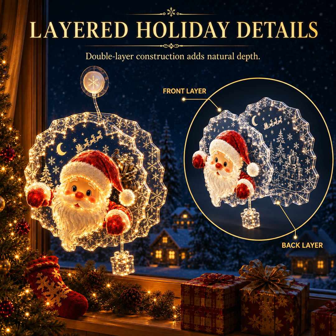🔥Limited time 70% OFF -✨🎄Christmas Suction Cup Window Light – Light-Up Festive Window Scene-HandPrint