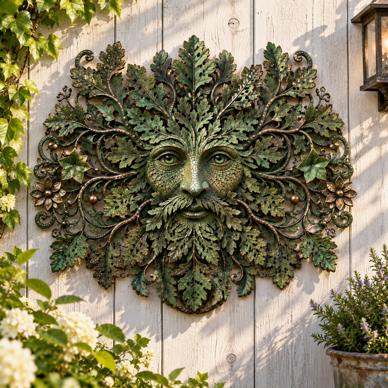 Green Man Forest Spirit Metal Wall Decor-HandPrint