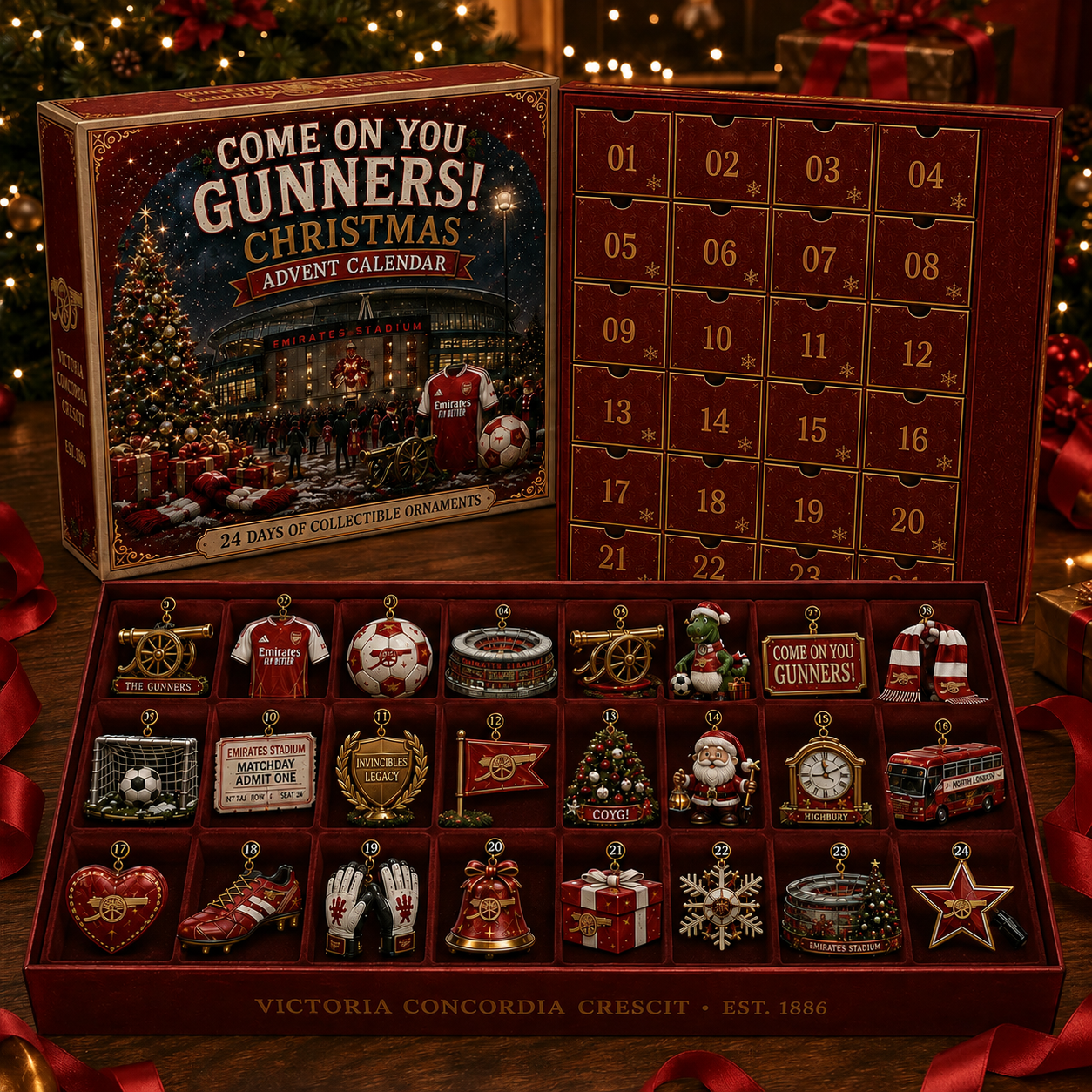 🎄 Come On You Gunners! Football Christmas Advent Calendar-HandPrint