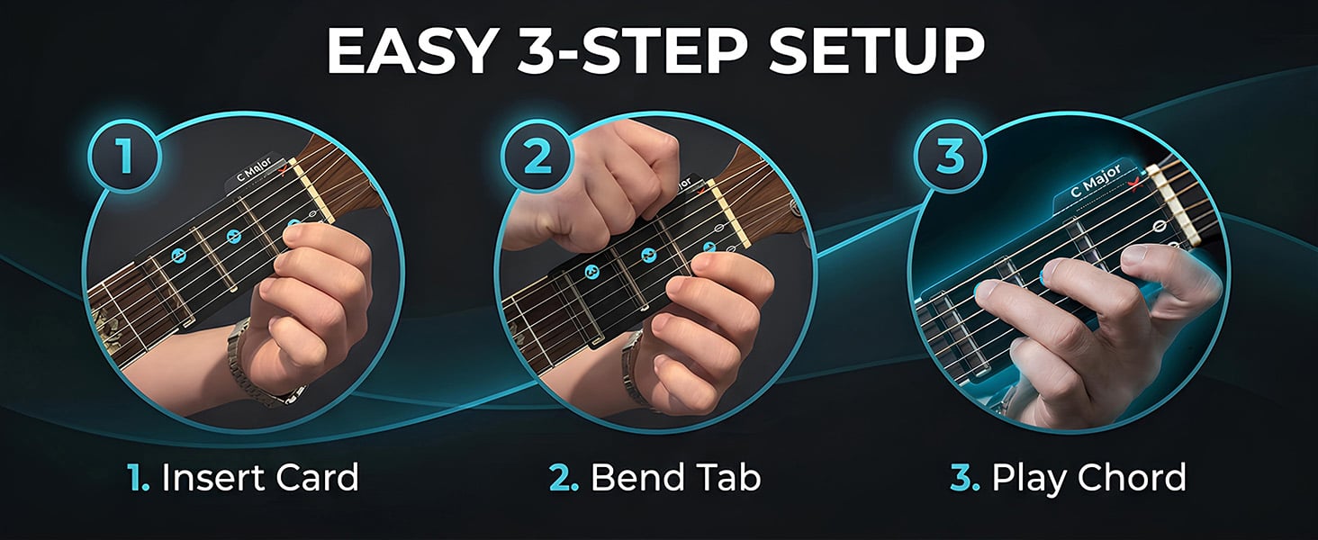 Guitar Chord Cards for Beginners (15-Pack) | Learn Chords Fast | Guitar Gift for New Players-HandPrint