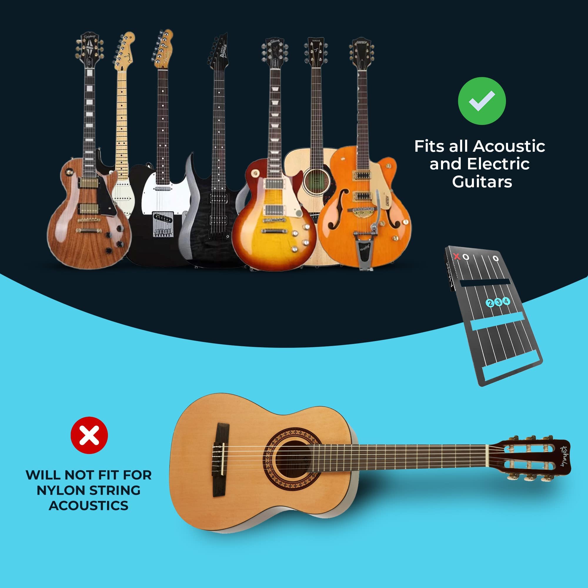 Guitar Chord Cards for Beginners (15-Pack) | Learn Chords Fast | Guitar Gift for New Players-HandPrint