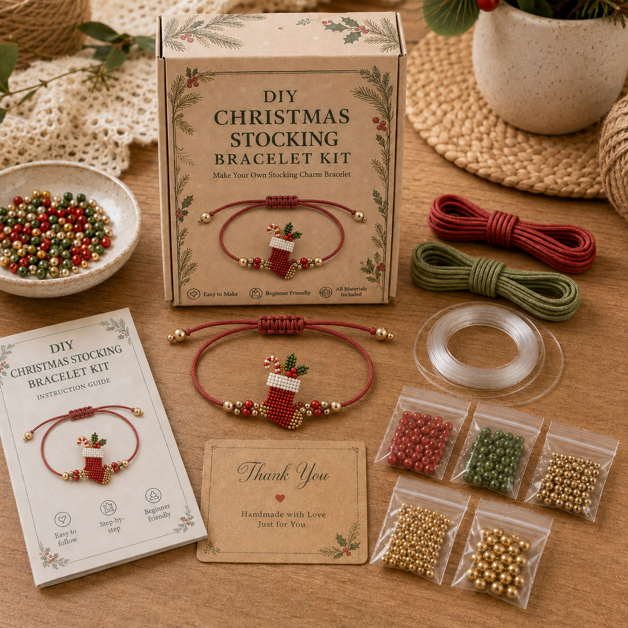 DIY Christmas Beaded Bracelet Collection™ – Handmade Holiday Bracelet Kits-HandPrint