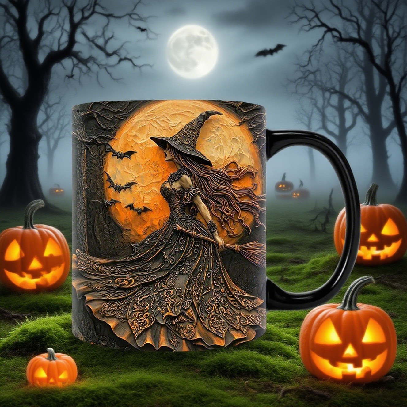3D Witch Mug 11oz-HandPrint