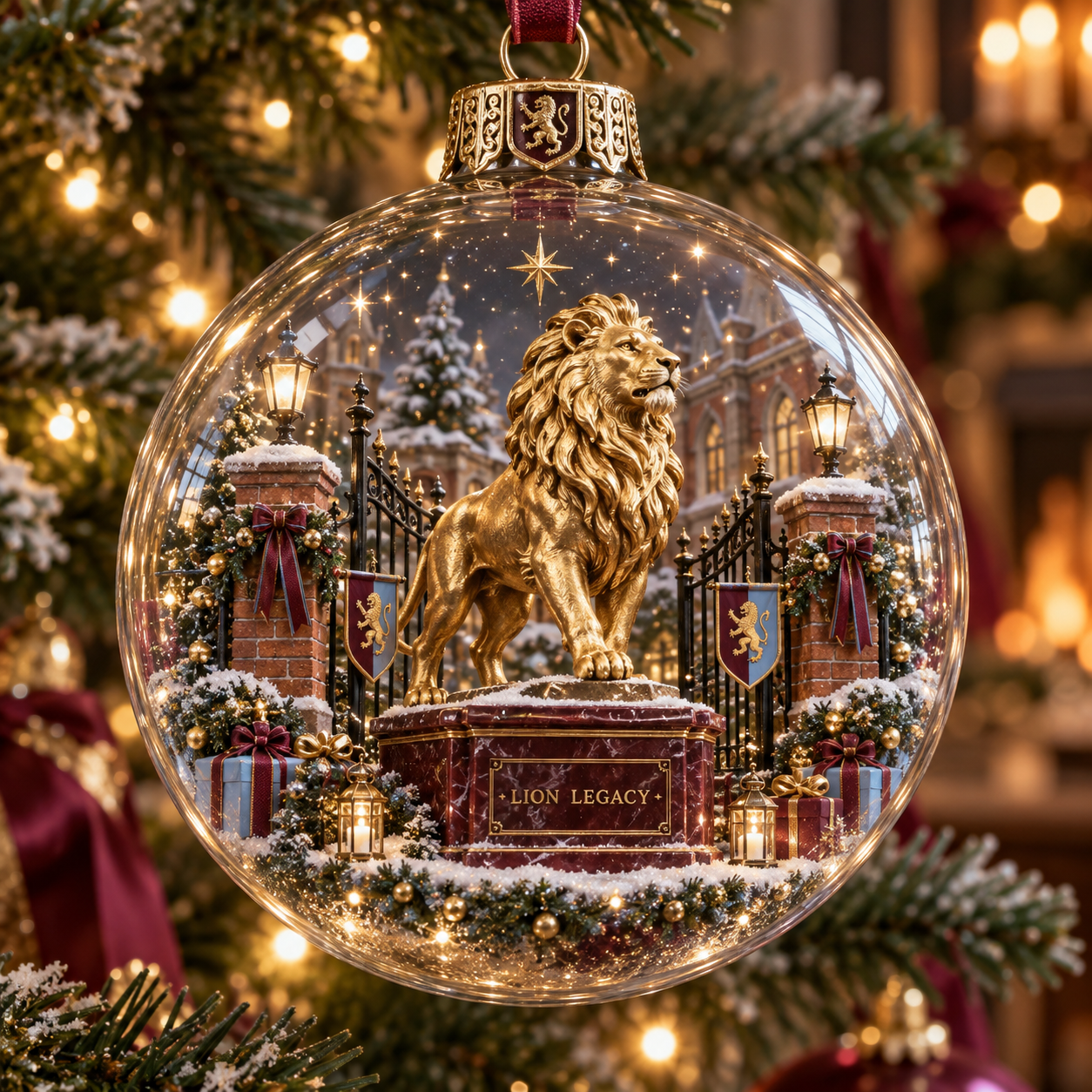 🎄 Pride & Tradition Light-Up Football Christmas Globe Ornament-HandPrint