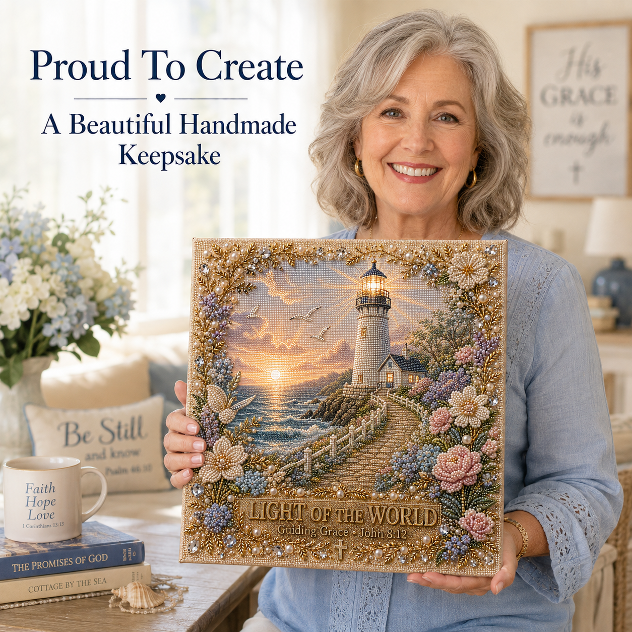 ✝️ Faith & Grace Pearl Art Kit-HandPrint