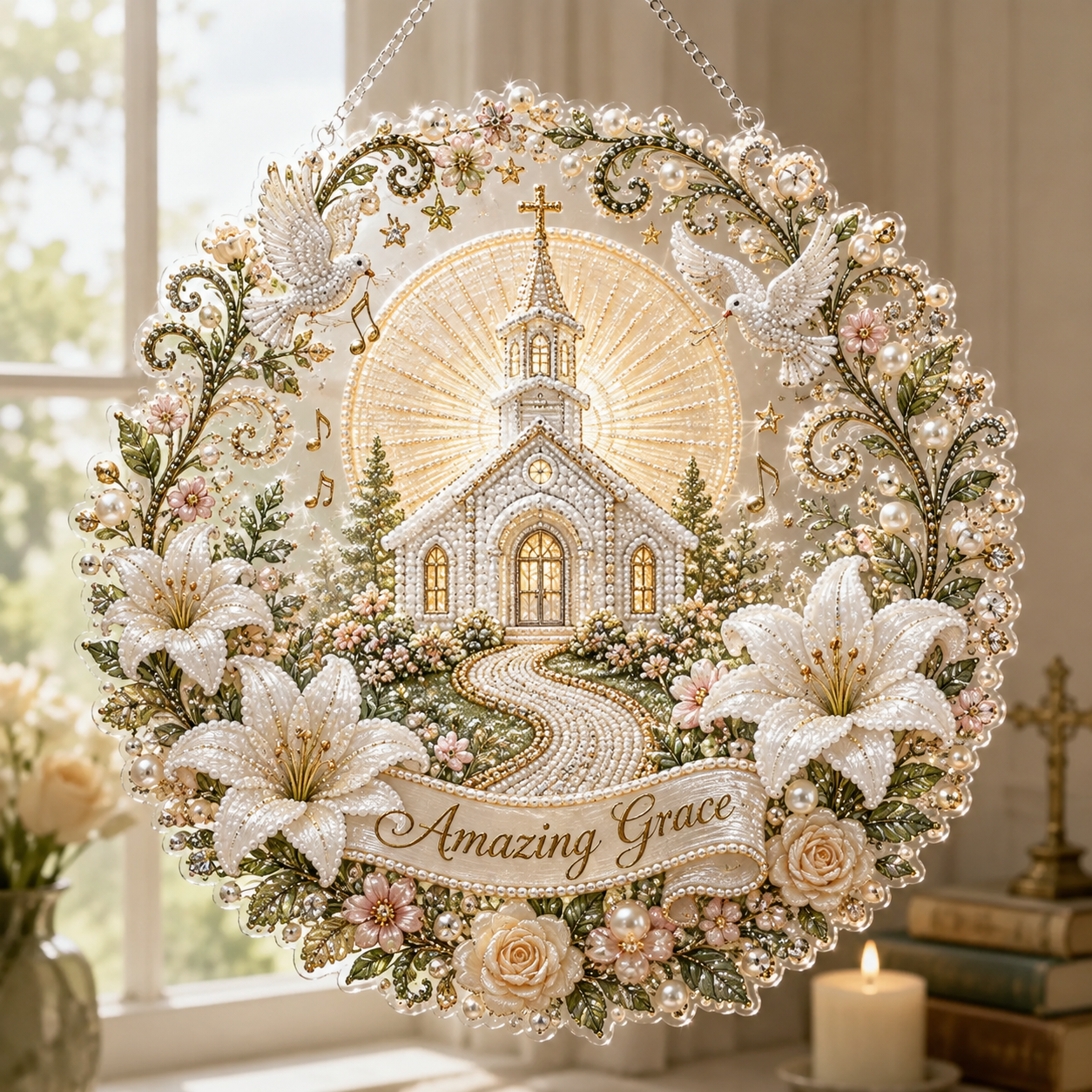 ✝️ Beloved Hymns Pearl Art Hanging Collection-HandPrint