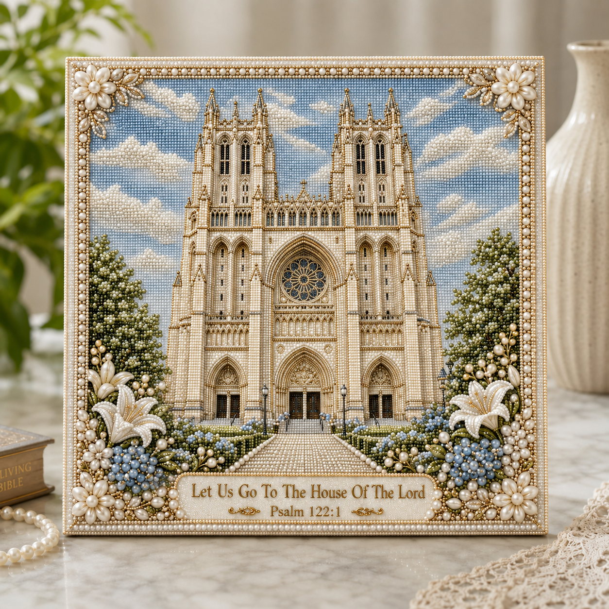 ⛪ Sacred Churches & Timeless Scripture – DIY Pearl Art Kit-HandPrint