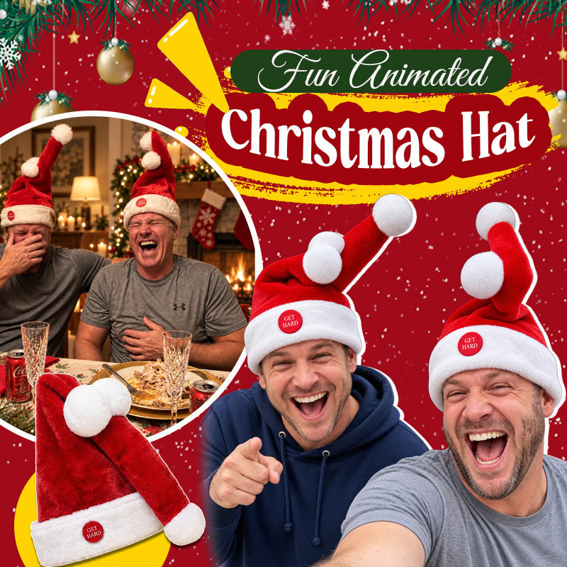 🎅 Funny Moving Santa Hat – Fun Christmas Party Accessory-HandPrint