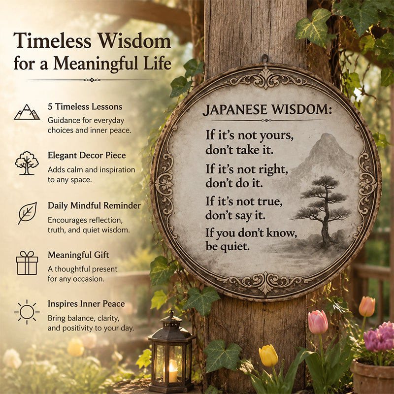 🍂 Vintage Eastern Wisdom Quote Sign-HandPrint