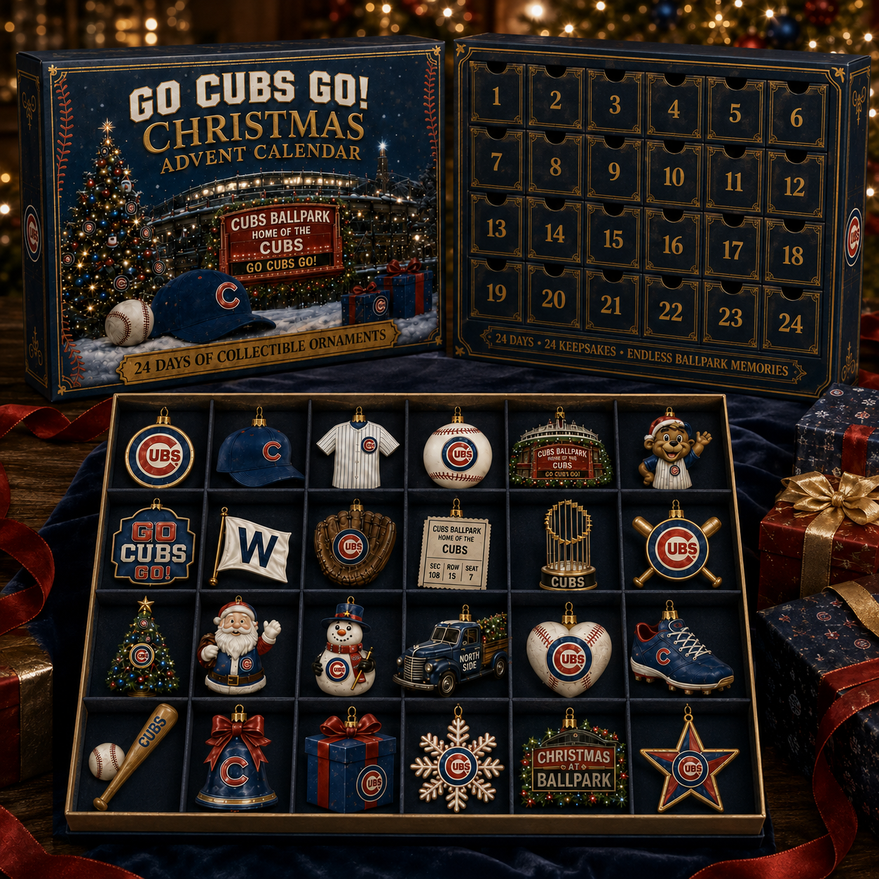 🎄 Go Cubs Go! Baseball Christmas Advent Calendar-HandPrint