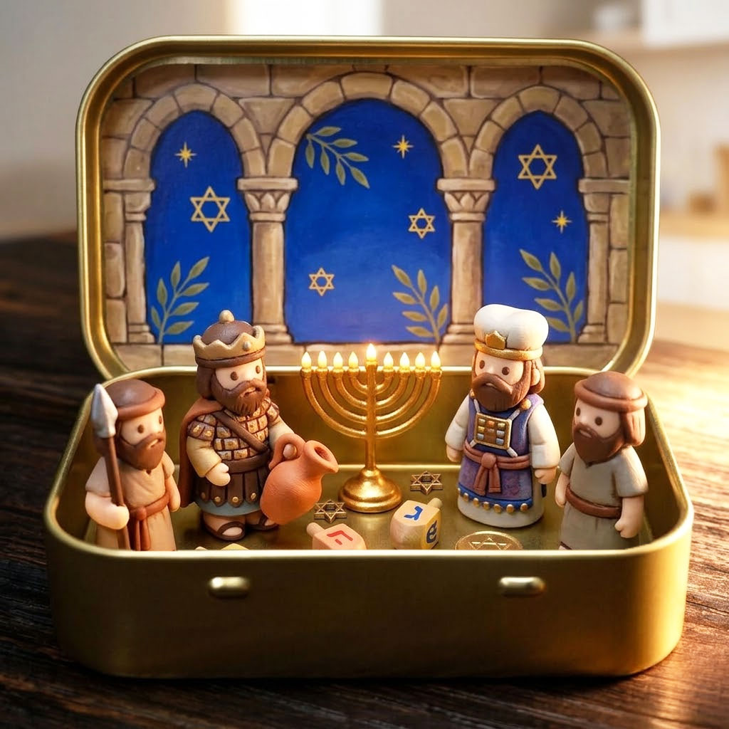 The Miracle of Hanukkah Tin Box-HandPrint