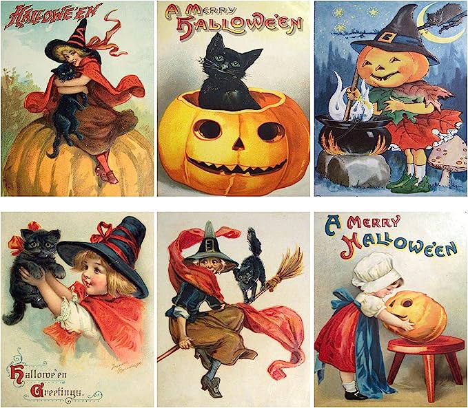 Vintage Halloween Postcard ( 24 pcs )-HandPrint