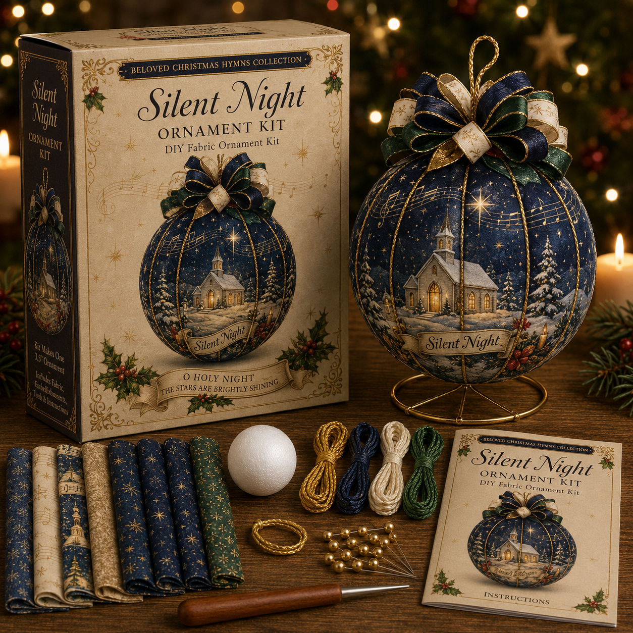 🎄 Beloved Christmas Hymns DIY Fabric Ornament Kit-HandPrint