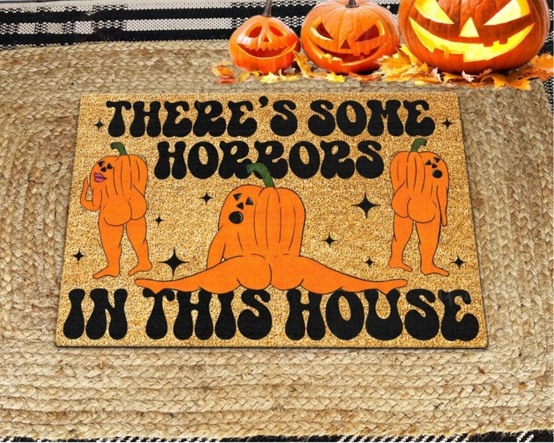 🎃Funny Halloween Pumpkin Doormat-HandPrint