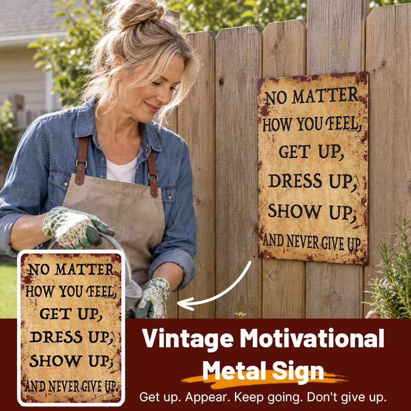 Vintage Motivational Metal Sign-HandPrint