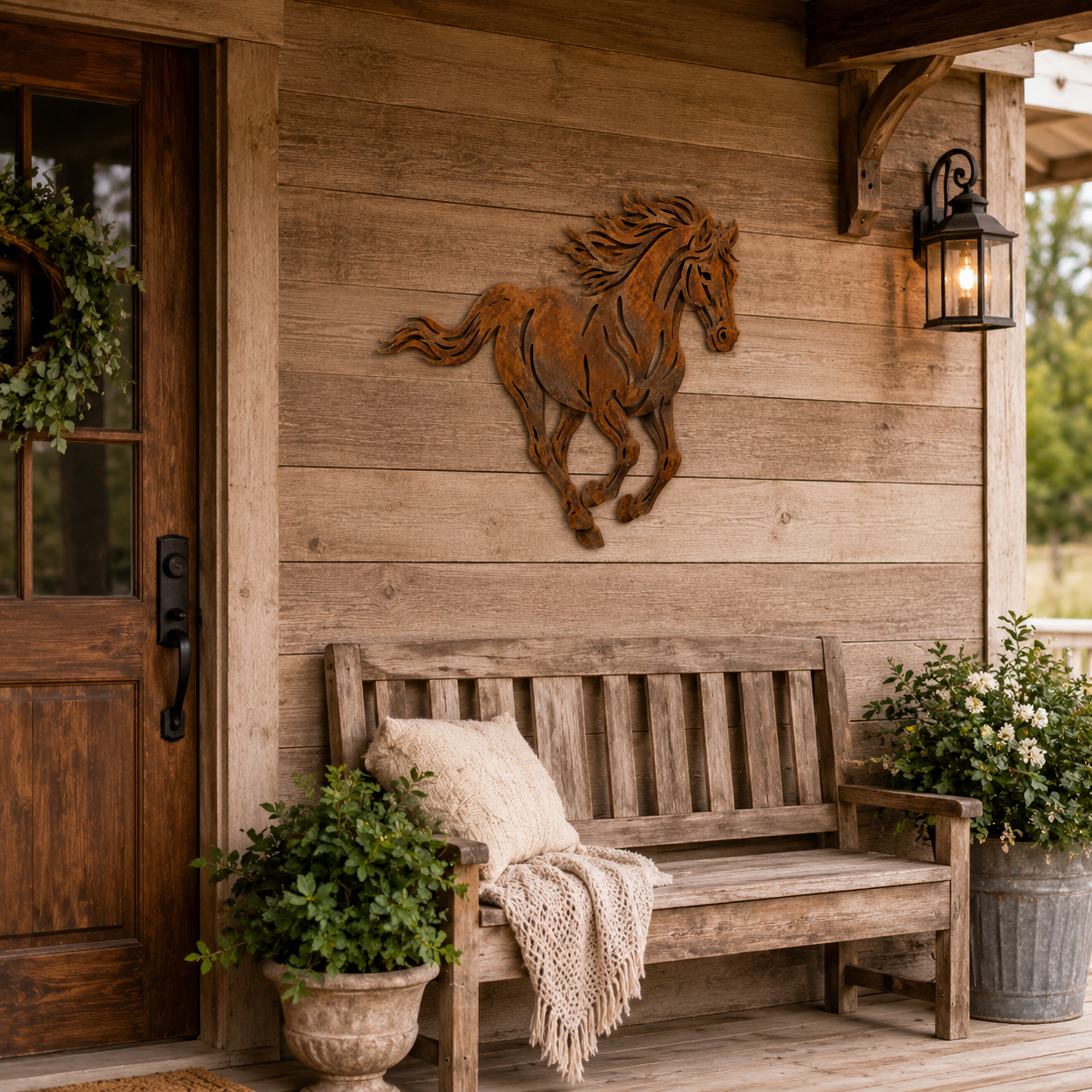Rustic Running Horse Metal Wall Decor-HandPrint
