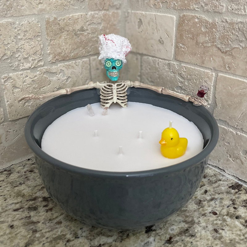 Spooky Skeleton Bathing Candle-HandPrint