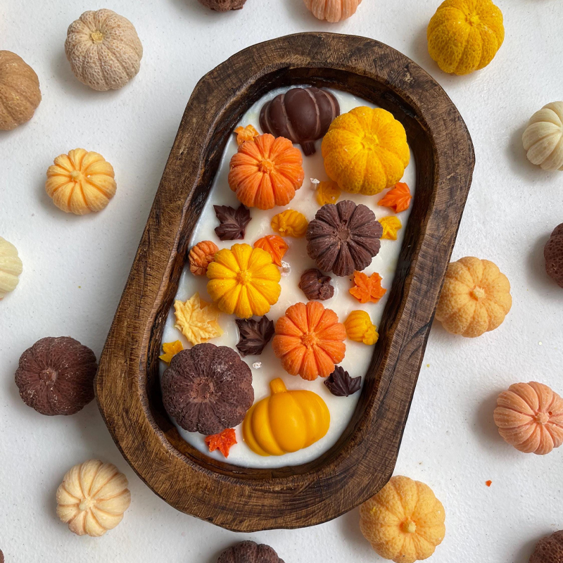 Pumpkin Fall Blessing Candle-HandPrint