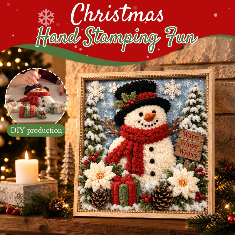 "Warm Winter Wishes" 3D Snowman DIY Kit-HandPrint