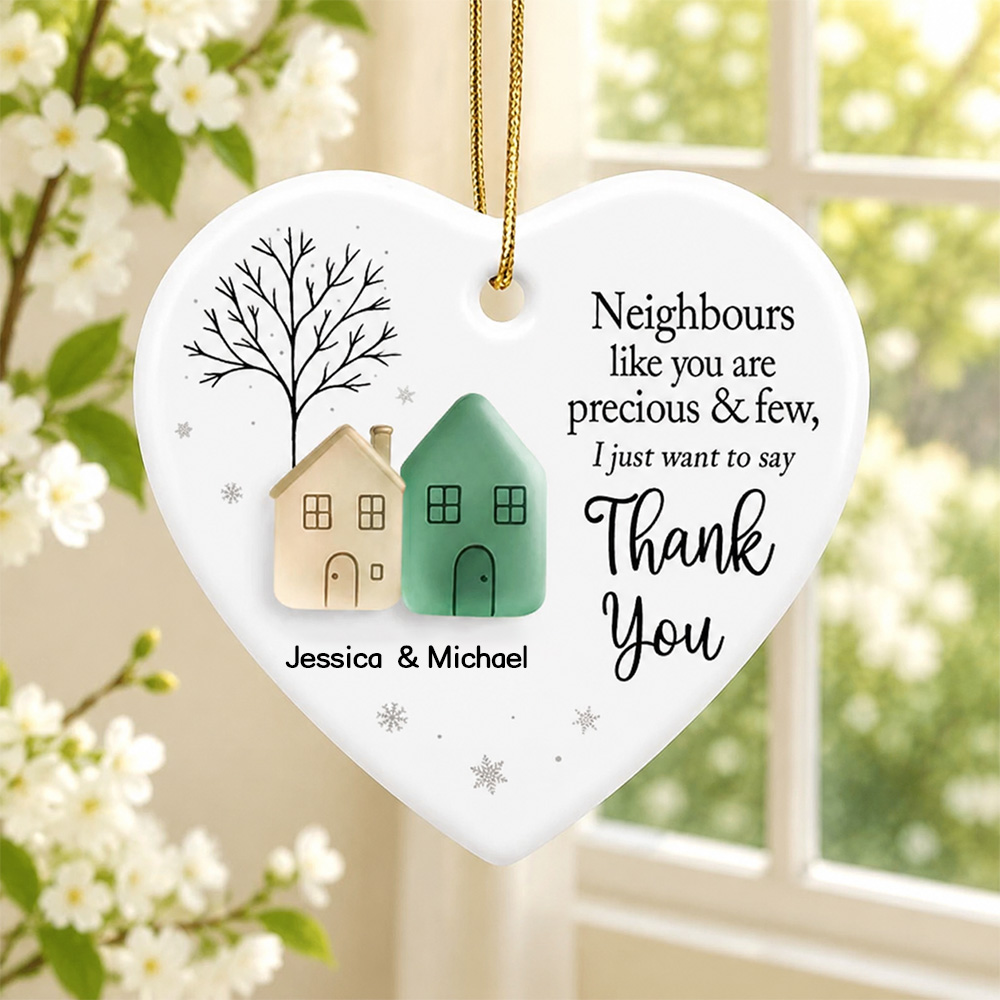 Personalized Neighbor Ornament – Custom Thank You Gift for Neighbors-HandPrint
