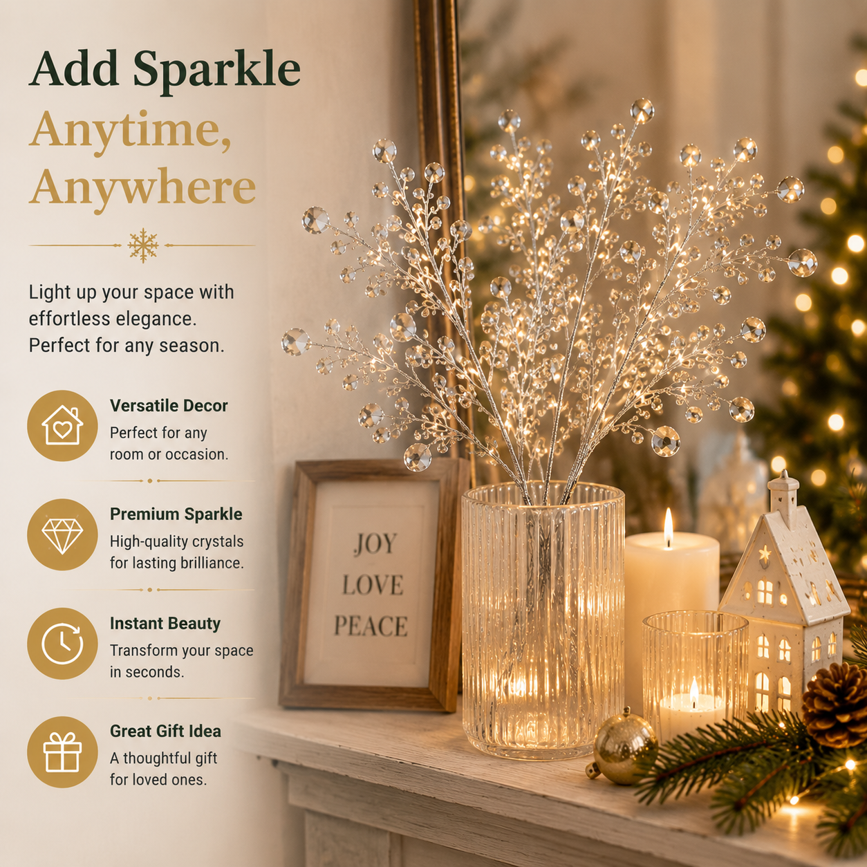 🎄 Sparkling Crystal Branch Christmas Tree Ornament-HandPrint