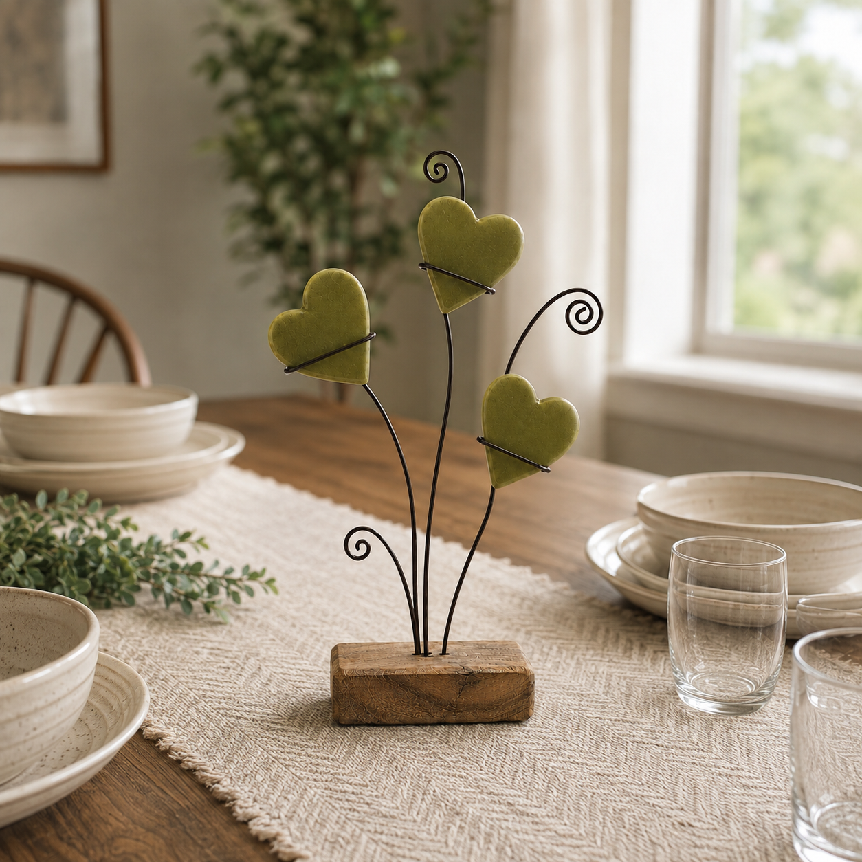 Growing Hearts Tabletop Sculpture-HandPrint