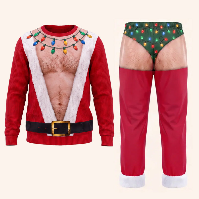Funny Christmas Light Butt Pants 🎄-HandPrint