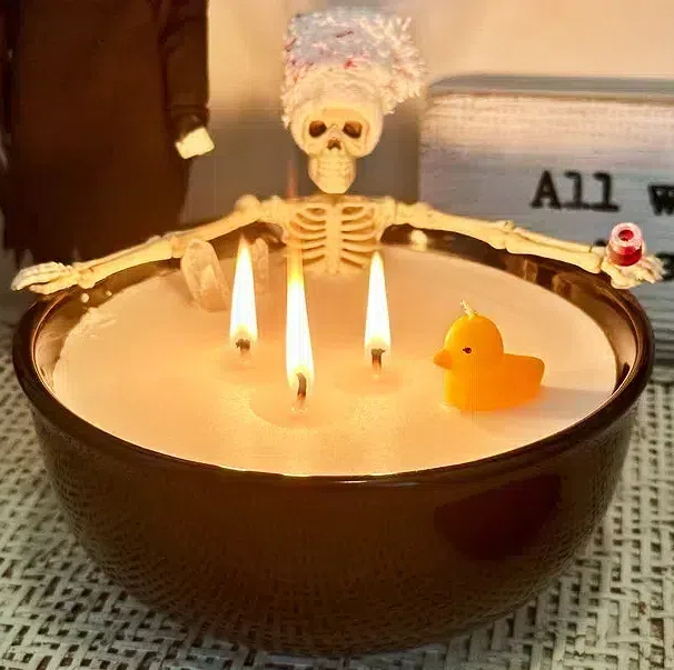 Spooky Skeleton Bathing Candle-HandPrint