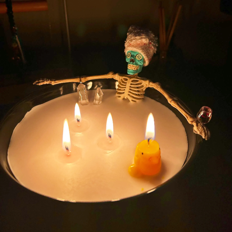 Spooky Skeleton Bathing Candle-HandPrint