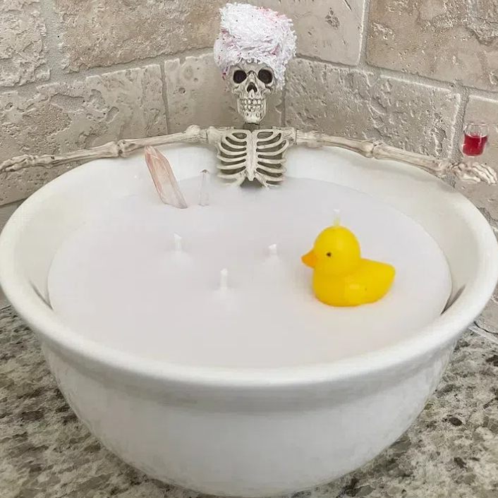 Spooky Skeleton Bathing Candle-HandPrint